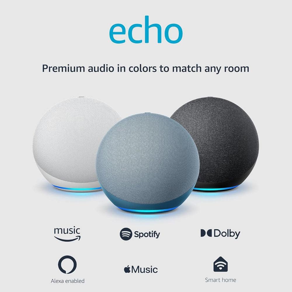 Amazon Echo (4th Gen) with Premium Sound, Smart Home Hub, and Alexa - Twilight Blue
