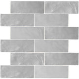 Blue 2.5 in. x 8 in. Polished and Honed Ceramic Subway Mosaic Tile (5.38 sq. ft./Case)