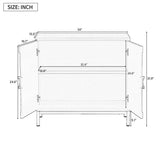 34 in. W x 15.5 in. D x 31.9 in. H in Blue MDF Assemble Upper Pantry Kitchen Cabinet Wood Veneer and Metal Leg Frame
