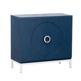 34 in. W x 15.5 in. D x 31.9 in. H in Blue MDF Assemble Upper Pantry Kitchen Cabinet Wood Veneer and Metal Leg Frame