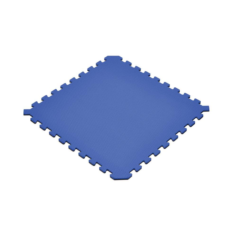 Norsk 24 sq ft Interlocking Foam Floor Mat, 6-Pack, Reversible Black/Blue
