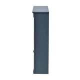 FAMYYT 24 in. W x 28 in. H Blue Rectangular Wooden Medicine Cabinet with Mirror and Adjustable Shelf