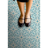 FloorPops Blue 2.76-mil x 12-in W x 12-in L Water Resistant Peel and Stick Vinyl Tile Flooring