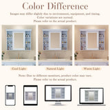 FORCLOVER 35 in. W x 28 in. H Rectangular Medicine Cabinet with Mirror and 6-Open Shelves in Blue