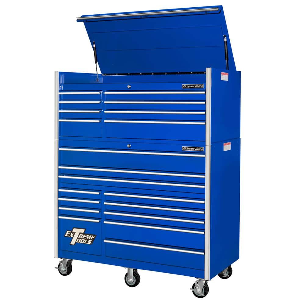 Extreme Tools THD Series 55 in. W x 22 in. D 8-Drawer Top Chest in Blue
