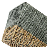 Honey-Can-Do 16.5 Gal. Seagrass Storage Baskets in Blue and Grey (3-Pack)