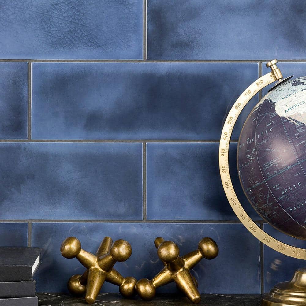 Ivy Hill Tile Piston Camp Blue 4 in. x 12 in. 7mm Glazed Ceramic Subway Wall Tile (34-piece, 10.97 sq. ft. per Box)