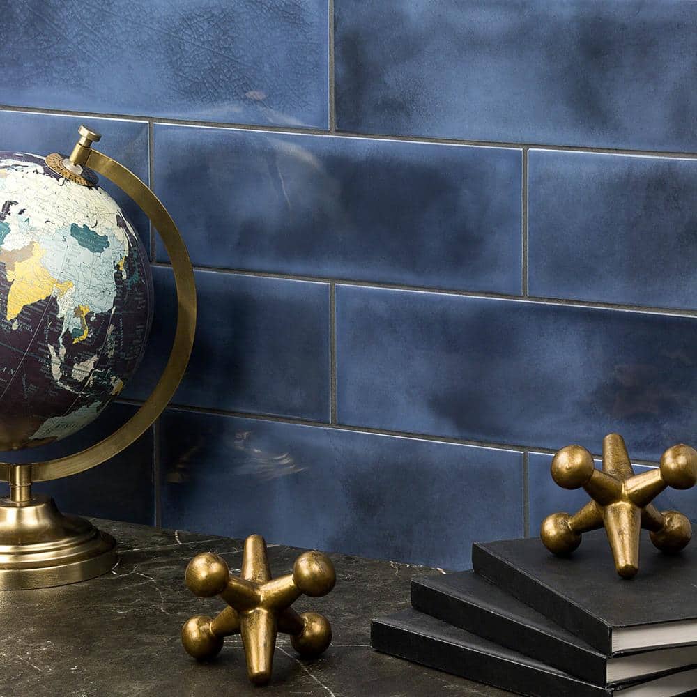 Ivy Hill Tile Piston Camp Blue 4 in. x 12 in. 7mm Glazed Ceramic Subway Wall Tile (34-piece, 10.97 sq. ft. per Box)
