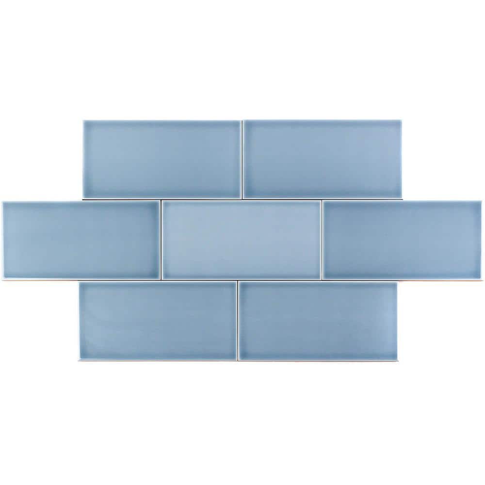 Ivy Hill Tile Magnitude Blue 4 in. x 8 in. x 7.5mm Polished Ceramic Subway Wall Tile (68 pieces / 14.63 sq. ft. / box)