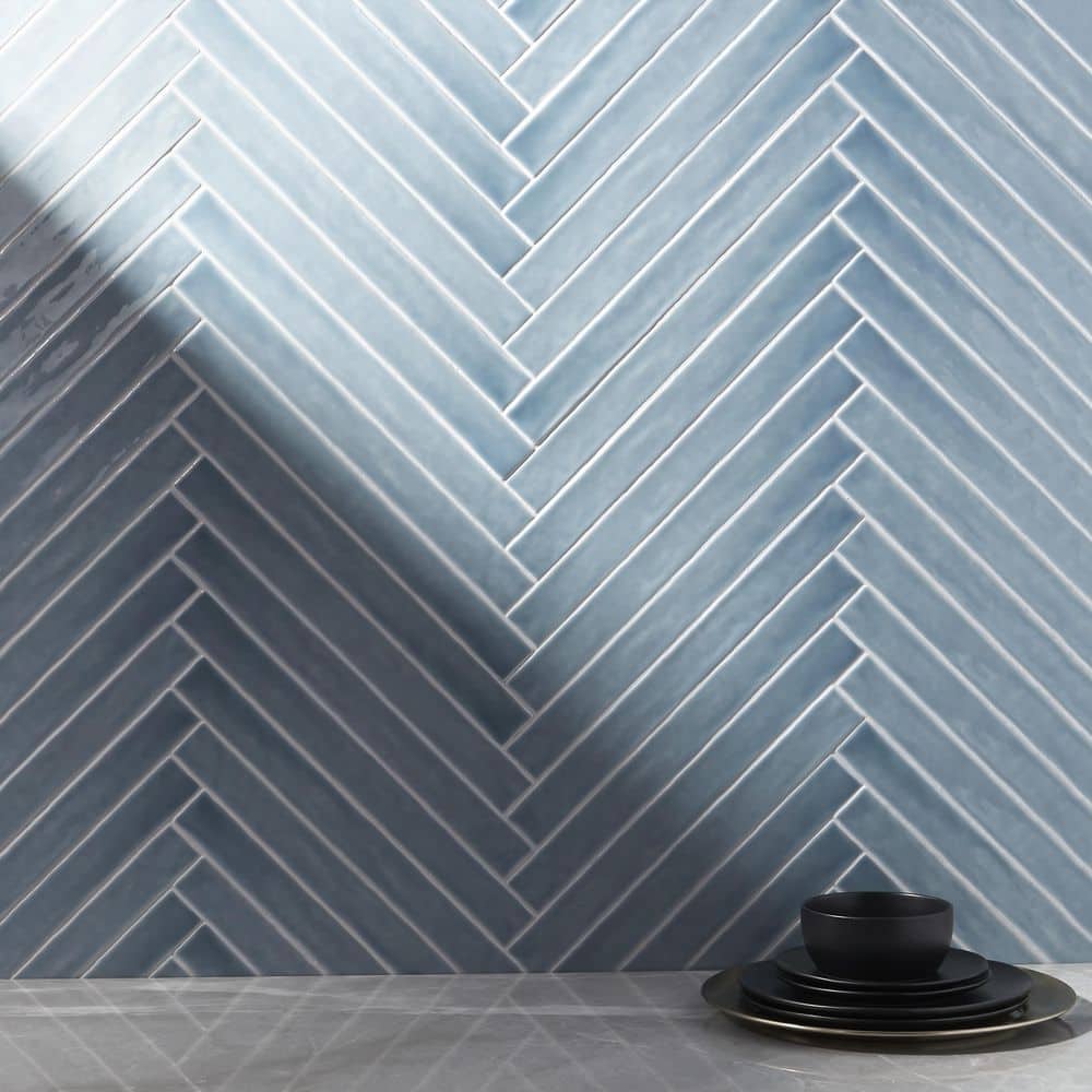 Ivy Hill Tile Nantucket Blue 2 in. x 20 in. Polished Ceramic Wall Tile (5.38 sq. ft./Case)