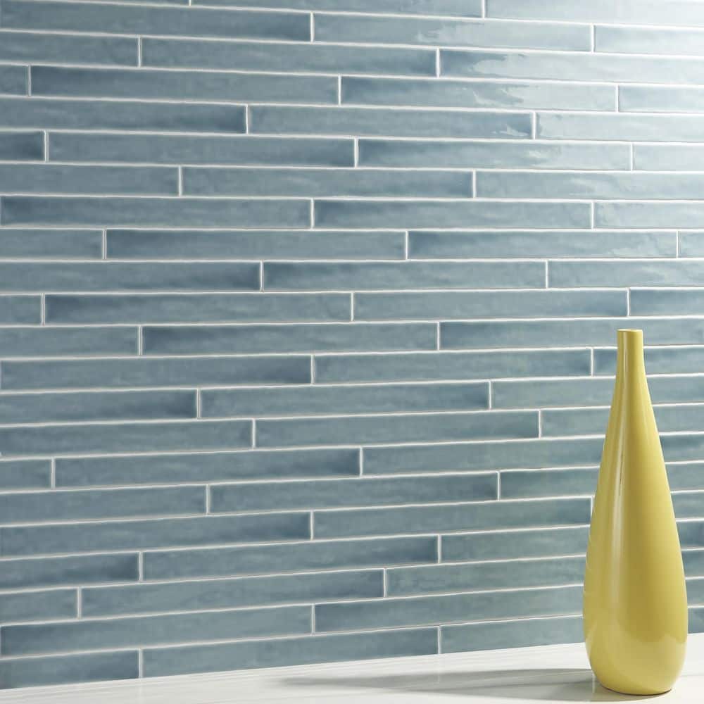 Ivy Hill Tile Nantucket Blue 2 in. x 20 in. Polished Ceramic Wall Tile (5.38 sq. ft./Case)