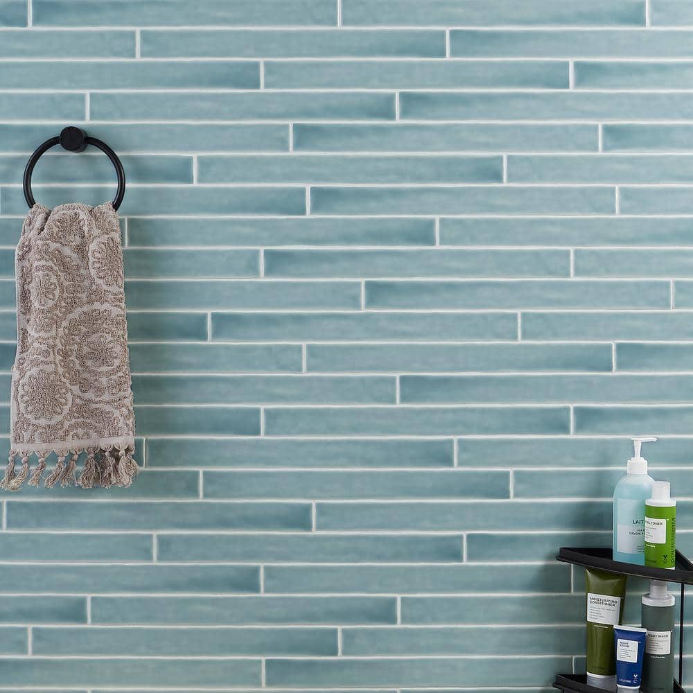 Ivy Hill Tile Nantucket Blue 2 in. x 20 in. Polished Ceramic Wall Tile (5.38 sq. ft./Case)