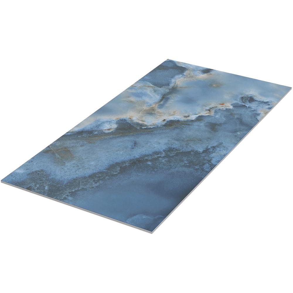 Jume Onyx Blue 23.62 in. x 47.24 in. Polished Porcelain Floor and Wall Tile (15.49 sq. ft./Case)