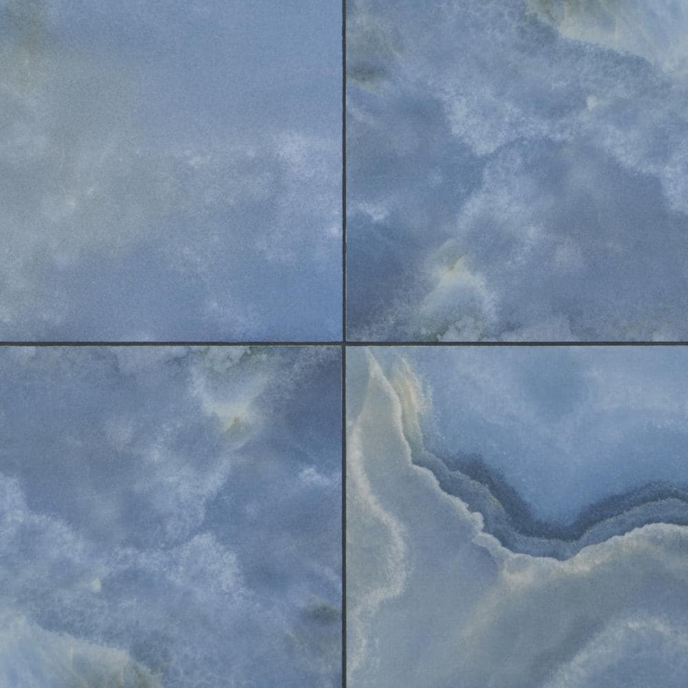 Jume Onyx Blue 23.62 in. x 47.24 in. Polished Porcelain Floor and Wall Tile (15.49 sq. ft./Case)