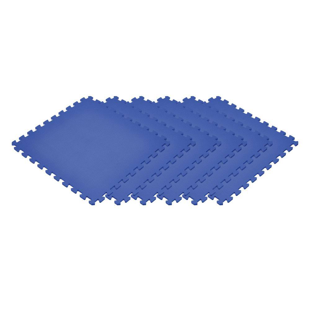 Norsk Blue 24 in. x 24 in. EVA Foam Non-Toxic Solid Color Interlocking Tiles (96 sq. ft. - 24 tiles)