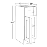 Contractor Express Cabinets Arlington Vessel Blue Plywood Shaker Stock Assembled Base Kitchen Cabinet Soft Close Left 12 in W x 24 in D x 34.5 in H