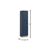 Contractor Express Cabinets Arlington Vessel Blue Plywood Shaker Stock Assembled Pantry Kitchen Cabinet Soft Close Left 18 in W x 24 in D x 84 in H