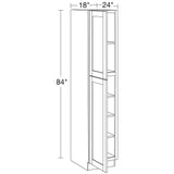 Contractor Express Cabinets Arlington Vessel Blue Plywood Shaker Stock Assembled Pantry Kitchen Cabinet Soft Close Left 18 in W x 24 in D x 84 in H