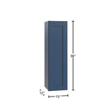 Contractor Express Cabinets Arlington Vessel Blue Plywood Shaker Stock Assembled Wall Kitchen Cabinet Soft Close Left 15 in W x 12 in D x 36 in H