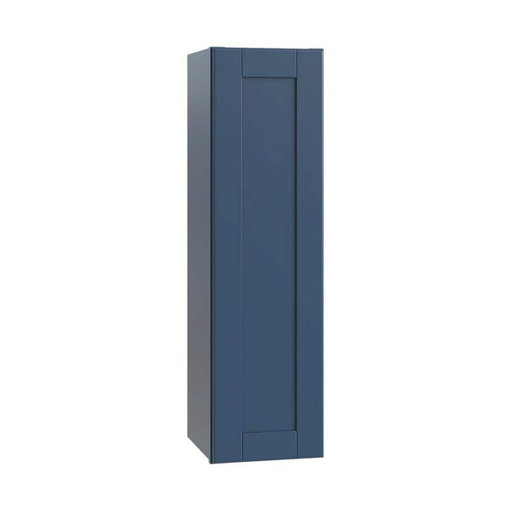 Contractor Express Cabinets Arlington Vessel Blue Plywood Shaker Stock Assembled Wall Kitchen Cabinet Soft Close Left 15 in W x 12 in D x 36 in H