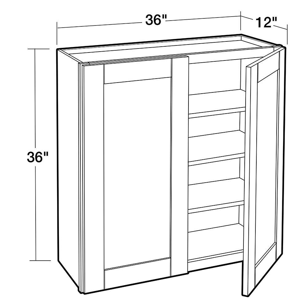 Contractor Express Cabinets Arlington Vessel Blue Plywood Shaker Stock Assembled Wall Kitchen Cabinet Soft Close 36 in W x 12 in D x 36 in H