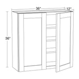 Contractor Express Cabinets Arlington Vessel Blue Plywood Shaker Stock Assembled Wall Kitchen Cabinet Soft Close 36 in W x 12 in D x 36 in H