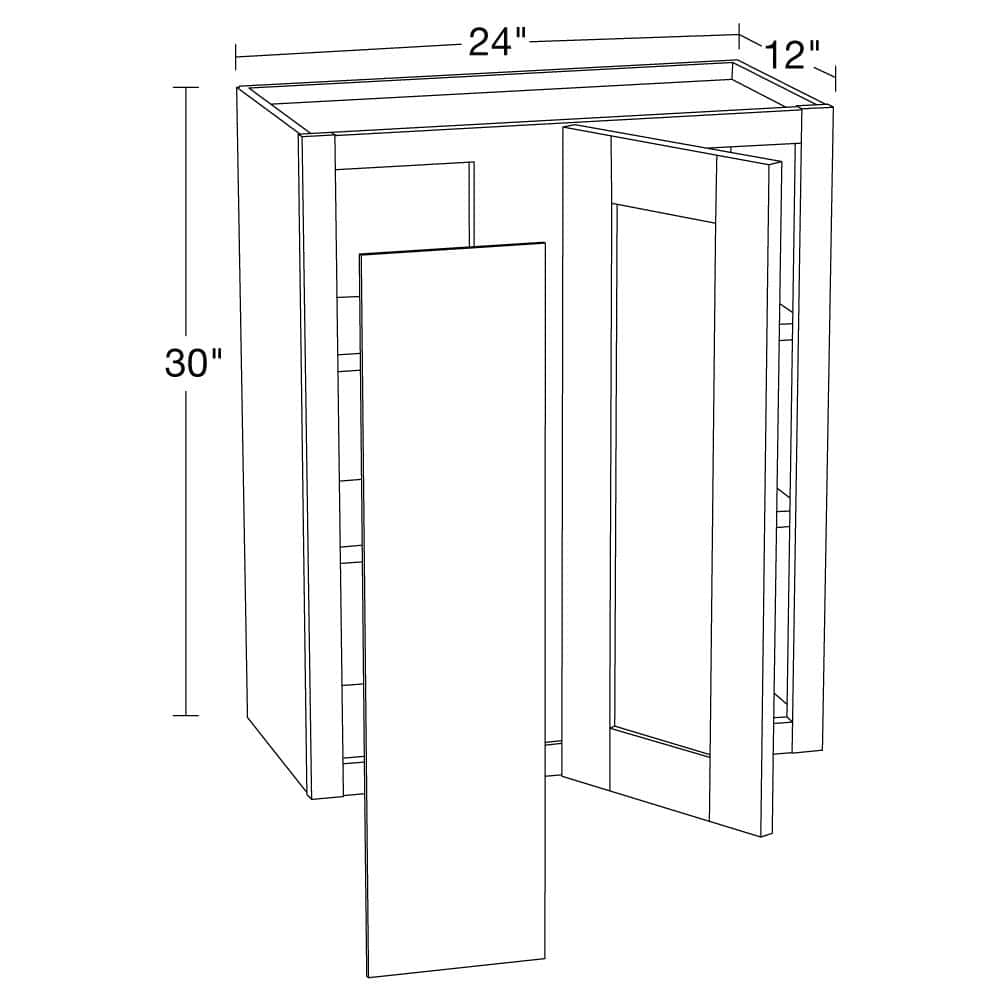 Contractor Express Cabinets Arlington Vessel Blue Plywood Shaker Stock Assembled Wall Corner Kitchen Cabinet Soft Close 24 in W x 12 in D x 30 in H