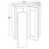 Contractor Express Cabinets Arlington Vessel Blue Plywood Shaker Stock Assembled Wall Corner Kitchen Cabinet Soft Close 24 in W x 12 in D x 30 in H