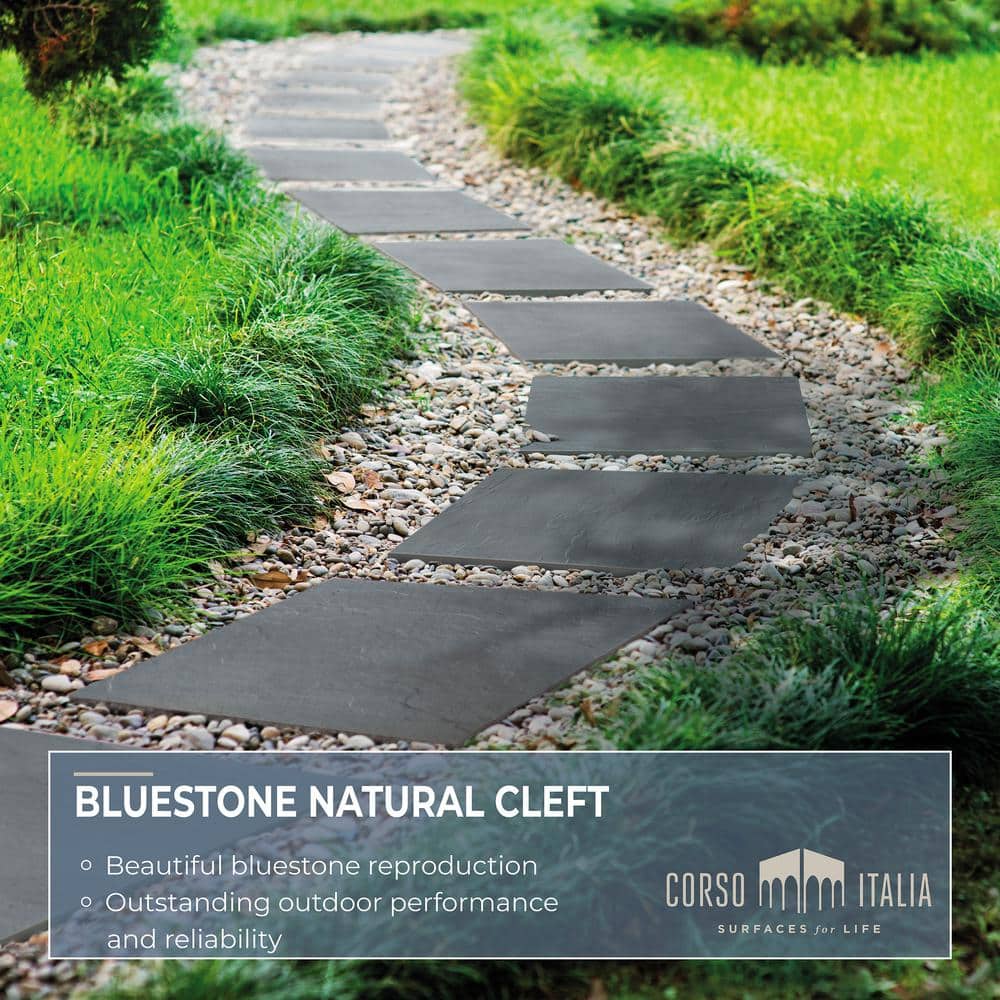 Bluestone Natural Cleft 6 in. x 6 in. x 0.75 in. Stone-Look Porcelain Paver Sample