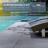 Bluestone Natural Cleft 24 in. x 48 in. x 3/4 in. Stone-Look Porcelain Paver