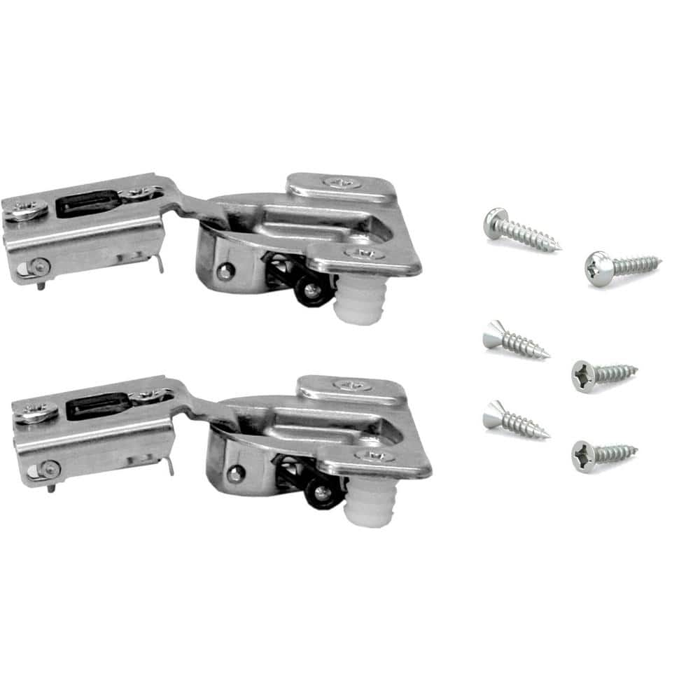 Blum Compact 1/2 in. Overlay Face-Frame Cabinet Hinge, Wrap-Around, Nickel – 2-Pack
