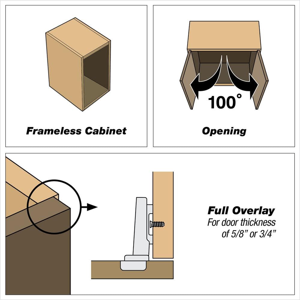 Blum Full Overlay Frameless Cabinet Clip Hinge (2-Pack)