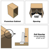 Blum Full Overlay Frameless Cabinet Clip Hinge (2-Pack)