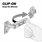 Richelieu Clip Half Overlay Frameless Cabinet Hinge, 35 mm, Spring-Closing (2-Pack)