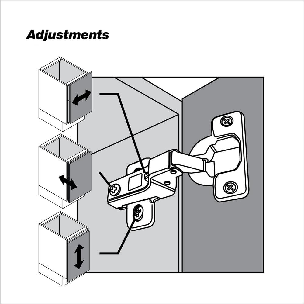 Richelieu Clip Half Overlay Frameless Cabinet Hinge, 35 mm, Spring-Closing (2-Pack)
