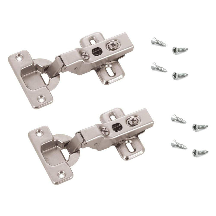 Richelieu Clip Half Overlay Frameless Cabinet Hinge, 35 mm, Spring-Closing (2-Pack)
