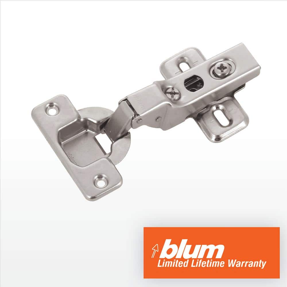 Richelieu Clip Half Overlay Frameless Cabinet Hinge, 35 mm, Spring-Closing (2-Pack)