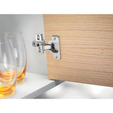 Blum CLIP 35 mm Full Inset Frameless Cabinet Hinges, Spring-Closing, Nickel (2-Pack)