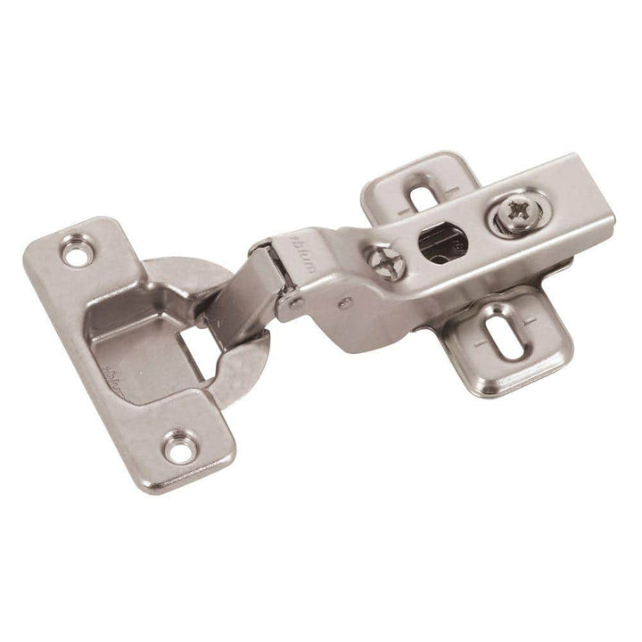 Blum CLIP 35 mm Full Inset Frameless Cabinet Hinges, Spring-Closing, Nickel (2-Pack)