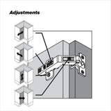 Blum Clip Top Bi-Fold Corner Hinge for Frameless Cabinets, 35 mm, Spring-Closing (2-Pack)