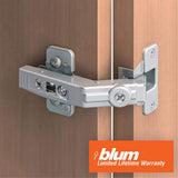 Blum Clip Top Bi-Fold Corner Hinge for Frameless Cabinets, 35 mm, Spring-Closing (2-Pack)