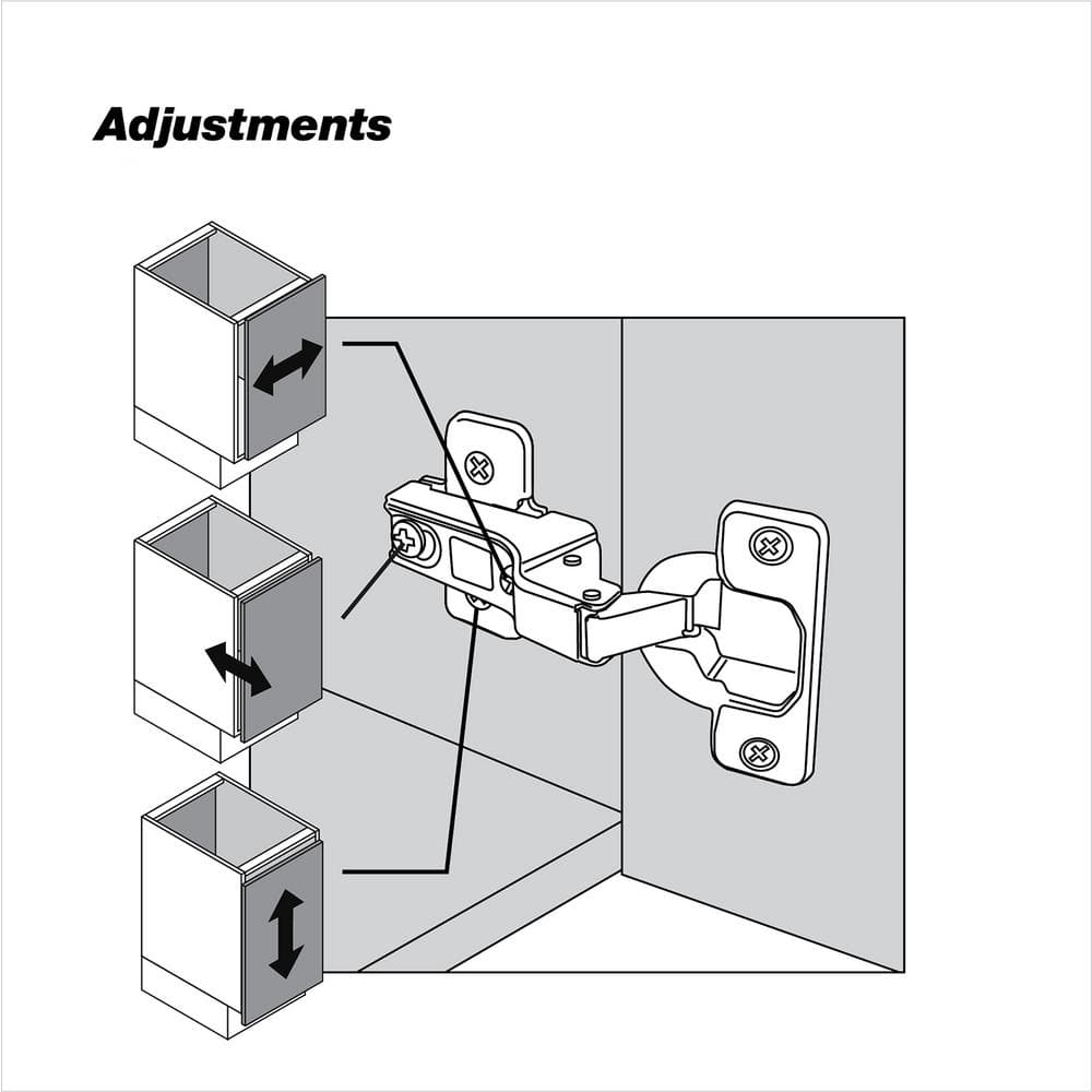 Blum Modul 35 mm Half Overlay Frameless Cabinet Hinges, Spring-Closing, Nickel (2-Pack)