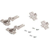 Blum Modul 35 mm Half Overlay Frameless Cabinet Hinges, Spring-Closing, Nickel (2-Pack)