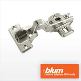 Blum Modul 35 mm Half Overlay Frameless Cabinet Hinges, Spring-Closing, Nickel (2-Pack)