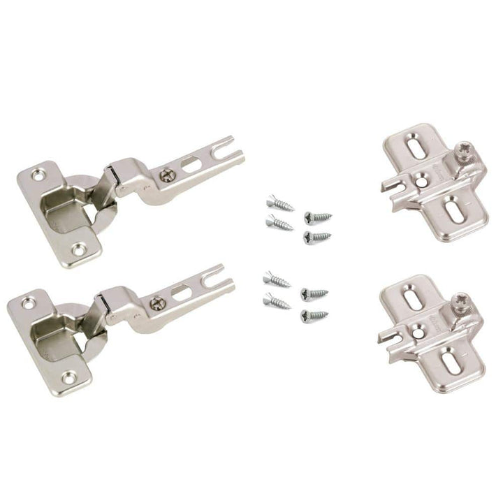 Richelieu Blum Modul Full Inset Frameless Cabinet Hinges, 35 mm, Nickel (2-Pack)