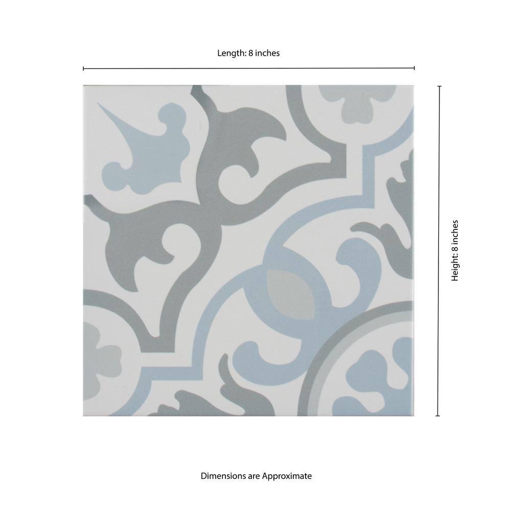MSI Blume Encaustic 8 in. x 8 in. Matte Porcelain Floor and Wall Tile (5.33 sq. ft. / case)