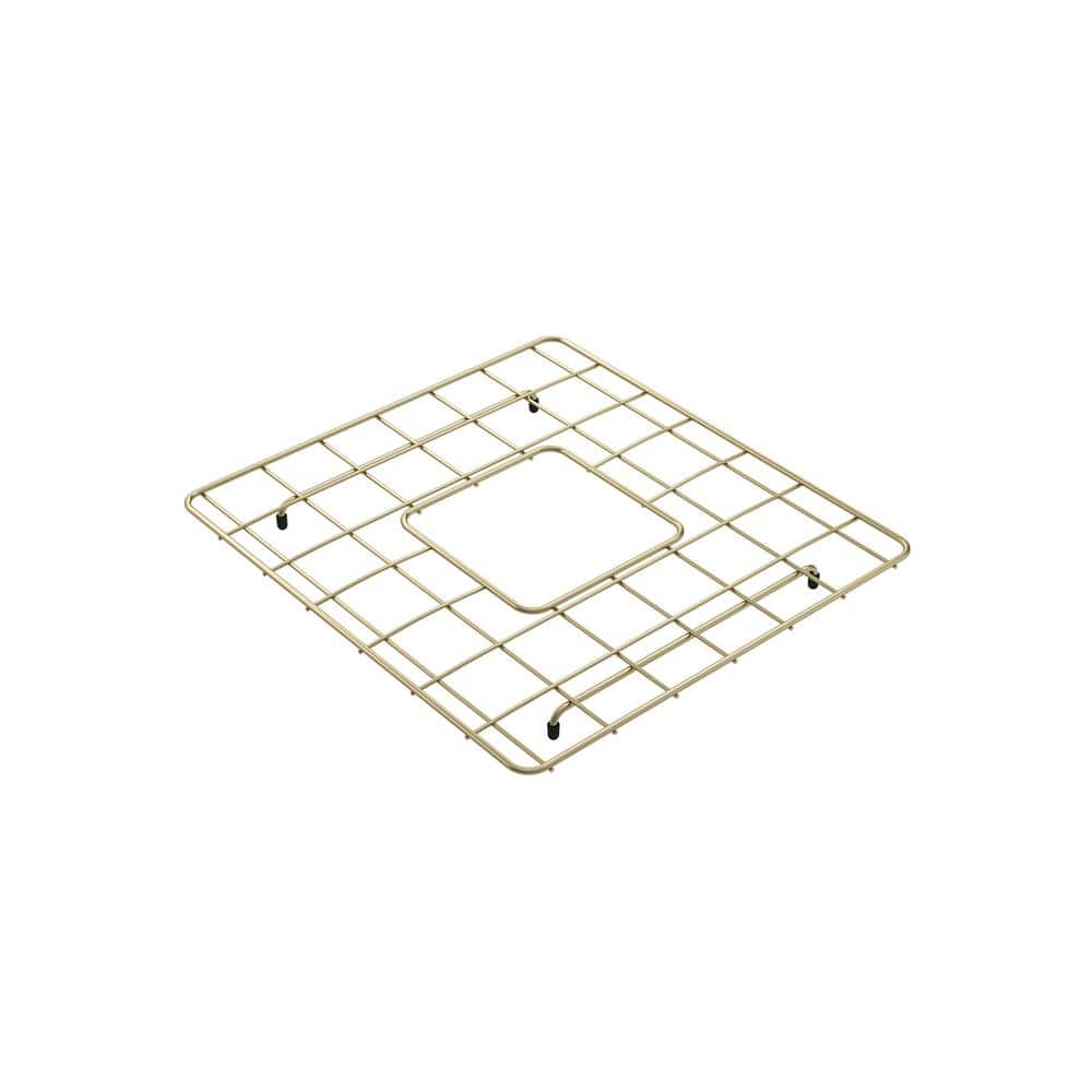 BOCCHI Brushed Gold Stainless Steel Wire Sink Grid for 33" Double Bowl Sink
