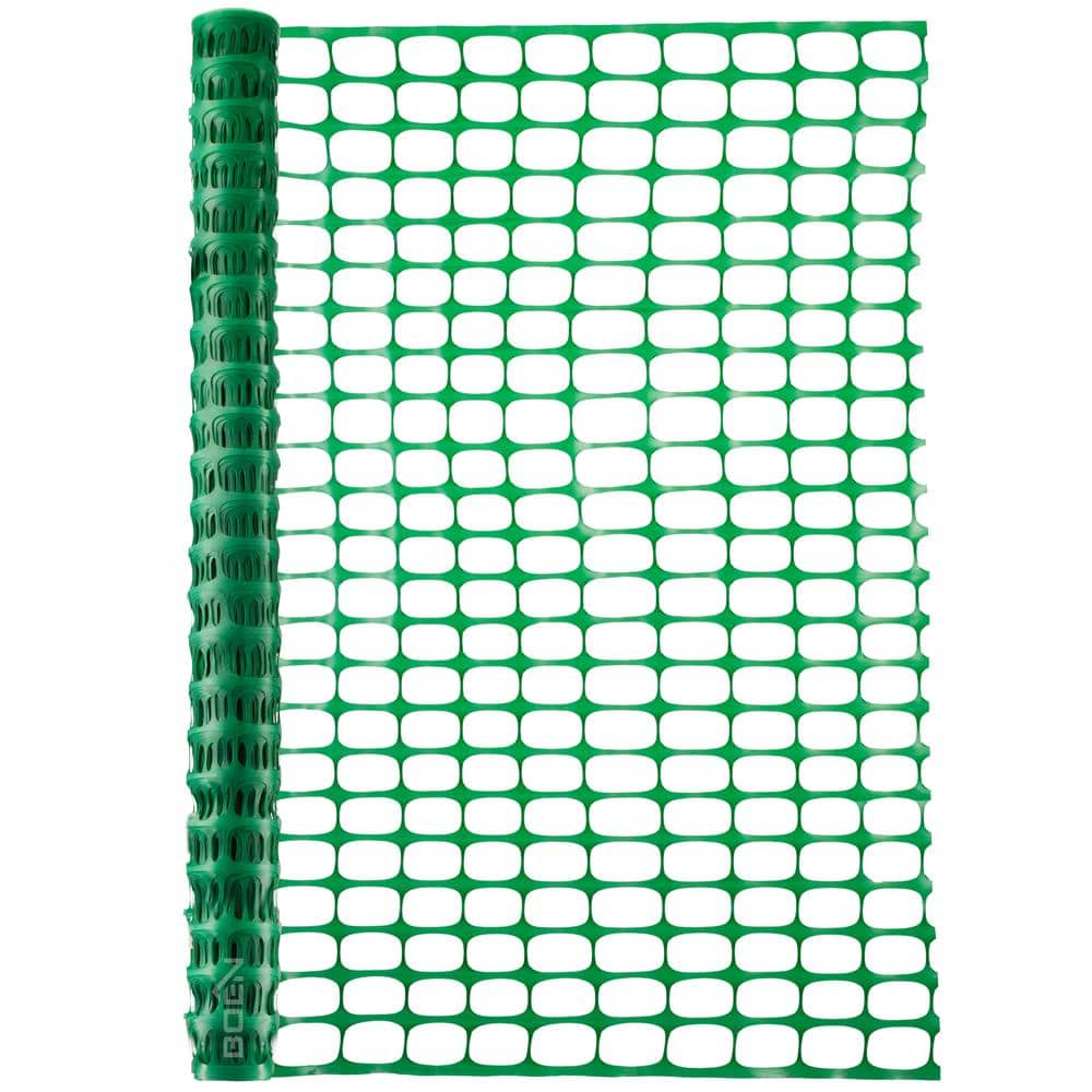 BOEN 4 ft. x 100 ft. Green Plastic Temporary Fencing, Mesh Snow Fence, Safety Garden Netting (4-Pack)