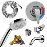 60 in. x 33 in. x 77 in. Freedom 3-Piece Low Threshold Shower Stall in White RHS Molded Seat Accessories Left Drain