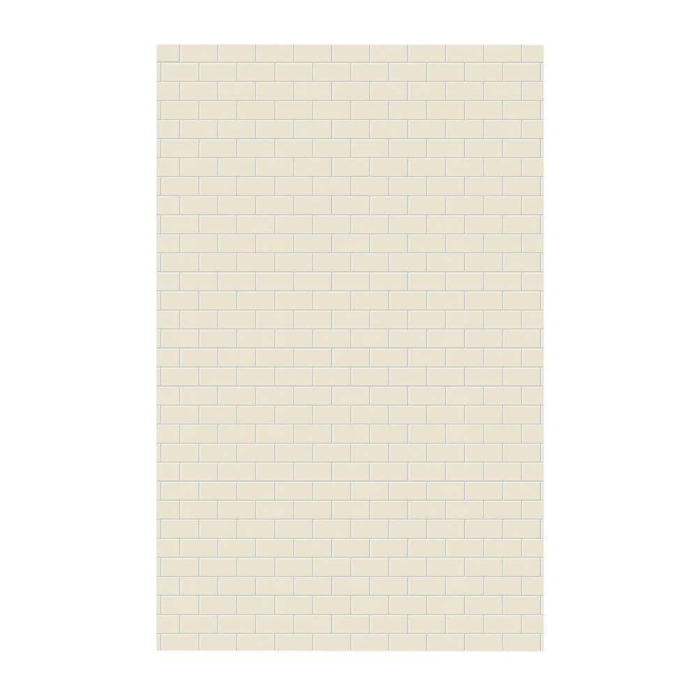 Swan Subway Tile 62 in. x 96 in. 1-Piece Easy Up Adhesive Shower Panel in White